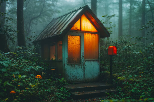 Cozy Forest Cabin with a Warm Glow