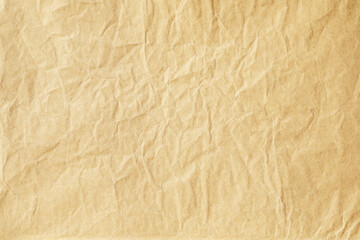 Yellow crumpled paper texture background