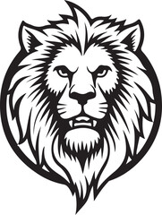 Fototapeta premium Elegant lion head silhouette vector, powerful and noble animal illustration.