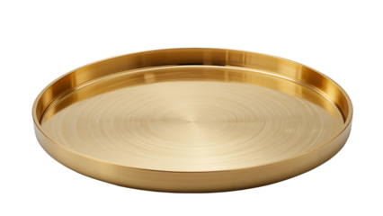 A luxurious gold serving tray, perfect for elegant entertaining, with a brushed metallic finish and a wide, circular shape.