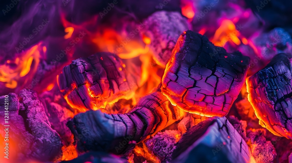 Leinwandbilder vivid image of intense flames burning bright in a dramatic and moody environment with glowing embers