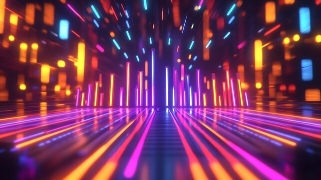 Neon Lights Abstract Background with Vibrant Energy