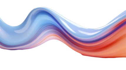 Colorful Abstract Wave Design with Smooth Gradient and Fluid Motion on a Transparent Background