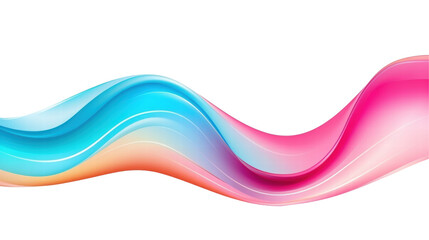 Colorful Abstract Wave Design with Smooth Gradient Flow and Transparent Background