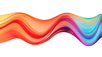Colorful Abstract Wavy Design with Smooth Gradient Flowing Shapes on a Transparent Background
