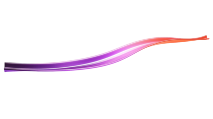 Dynamic Abstract Wave Design in Gradient Colors of Purple and Orange on Transparent Background