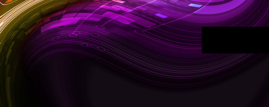 2d illustration Abstract futuristic electronic circuit technology background
