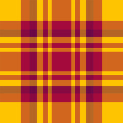 Vibrant autumnal plaid pattern.  Bold yellow, orange, and burgundy hues create a warm, textured design ideal for fall fashion, home decor, or website backgrounds.
