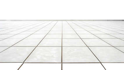empty white tile floor on transparent background