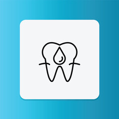 Bleeding Gums icon. Editable stroke. Vector illustration