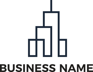 Real estate building house minimalist logo design with transparency and EPS vector files