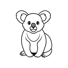 Koala on White Background – Cute Australian Wildlife Marsupial in Isolated View