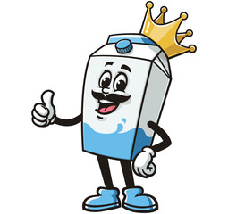 Milk Box King character mascot cartoon