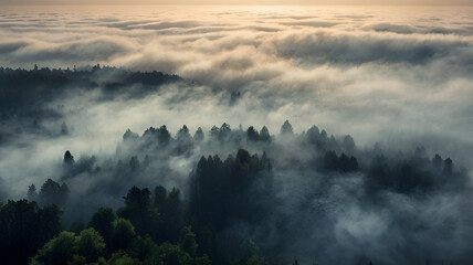 misty morning in the mountains