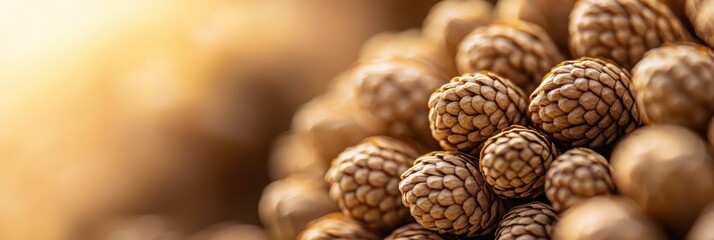 Golden Hour Pine Cones Close Up
