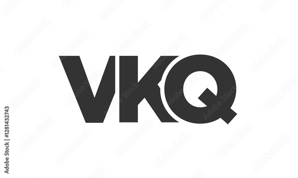 Fototapete vkq logo design template with strong and modern bold text. initial based vector logotype featuring s