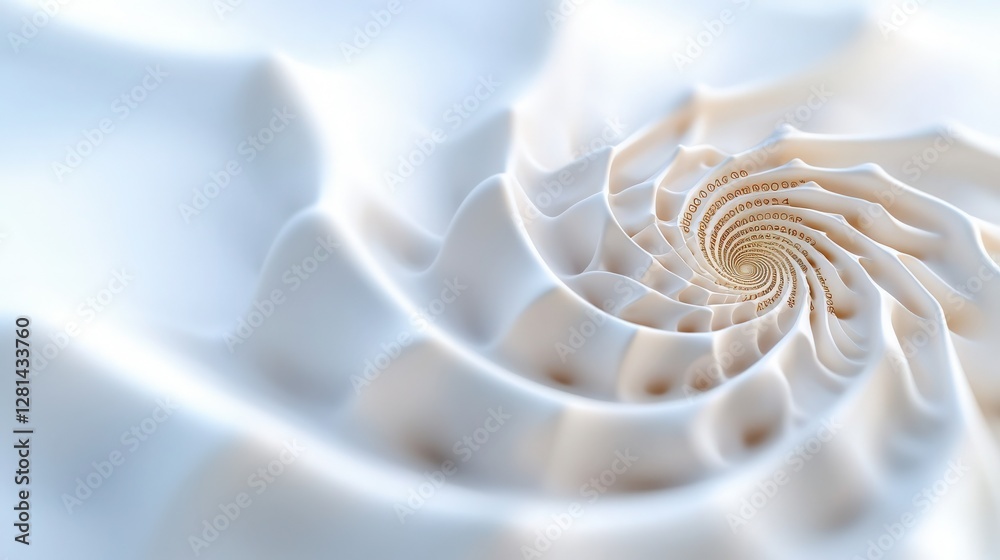 Sticker Abstract White Spiral with Data