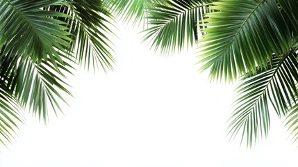 Fototapeta premium Tropical Palm Leaves Border Frame