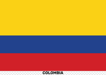 The flag of Colombia. Flag icon. Standard color. Standard size. Rectangular flag. Digital illustration. Vector illustration.