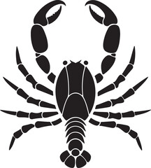 Prawn silhouette vector illustration on white background