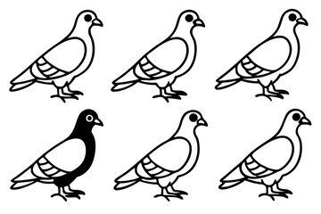 Elegant Pigeon Outline Design
