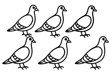Fototapeta premium Elegant Pigeon Outline Design