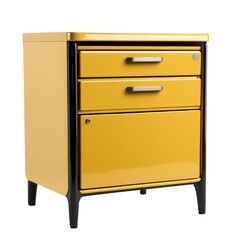 A yellow drawer cabinet