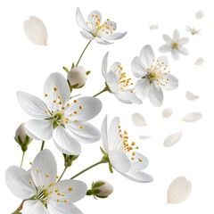 white flowers on transparent background