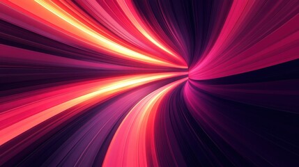 Fototapeta premium Abstract speed tunnel, light streaks, vibrant colors, futuristic background, tech design