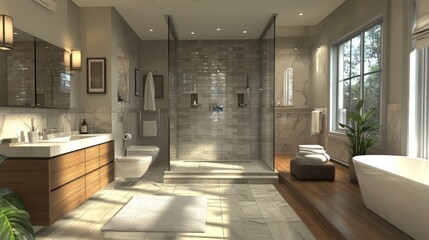 Luxurious Modern Bathroom Design With Natural Light