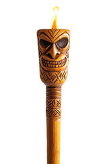 Isolated Tiki Torch with Face