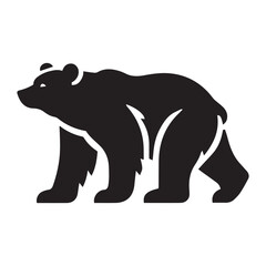 Vector bear silhouette isolated on white background
