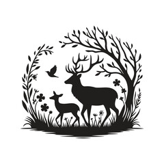 Deer Wildlife Silhouette Vector Design