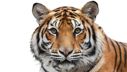 Fototapeta premium Close-up of a Tiger face, wildlife animals, isolated on transparent background