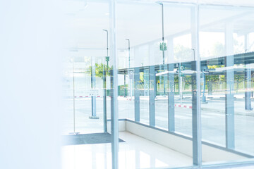 Blurred background,Light blurred background. blur health center an office or medical institution with panoramic windows and a perspective. 