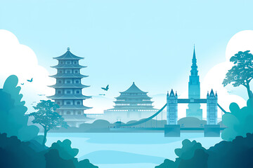 vector illustration of temple