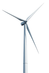 Isolated Wind Turbine on White Background