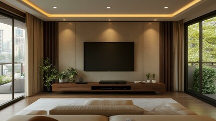 Modern Living Room Interior Design with TV