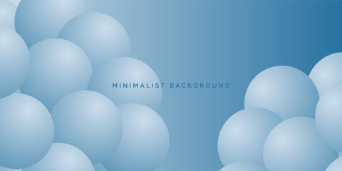 Minimalist banner background, pastel colorful, ocean blue and cloudy sky gradations. Circle effect style geometric, abstract background.