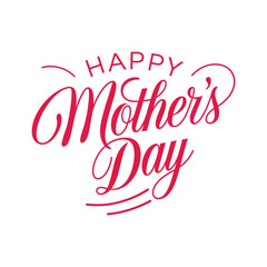 Happy Mother's Day text banner. Handwriting inscription Happy Mother's Day black color. Hand drawn vector art.