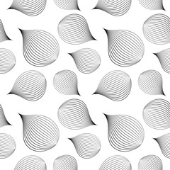 Black Petals line pattern background. Vector illustration. Abstract Nature Wallpaper