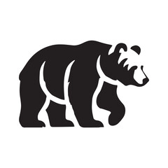 Obraz premium Vector bear silhouette isolated on white background