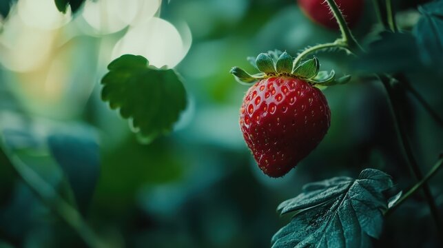 Fresh Strawberry on the Vine