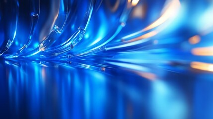 Abstract Blue Glass Structures
