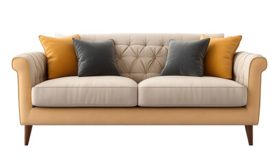 Fototapeta premium An orange three seater sofa