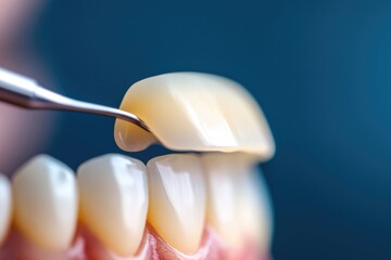 Veneers Application Procedure Dental Office Educational Content Professional Environment Close-Up View Enhancing Jaw Aesthetics