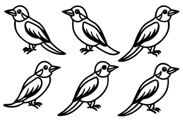 Obraz premium Kookaburra Bundle Line Art Vector Set