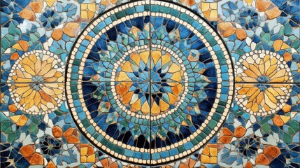Colorful Ceramic Mosaic Tile Floor Design