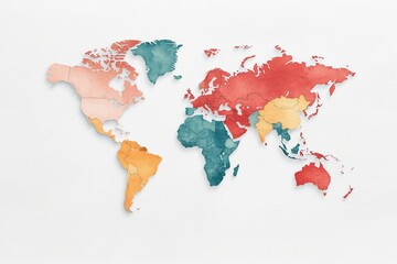 Obraz premium A world map with flat continents. Generative AI