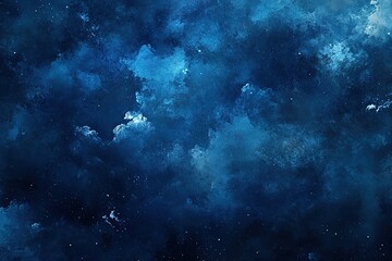Fototapeta premium Midnight Majesty: A Deep Blue Night Sky Canvas, Embellished with Soft, Dreamy Clouds. Perfect for backgrounds, websites, or any design needing a touch of celestial elegance. Ideal for evoking feelings